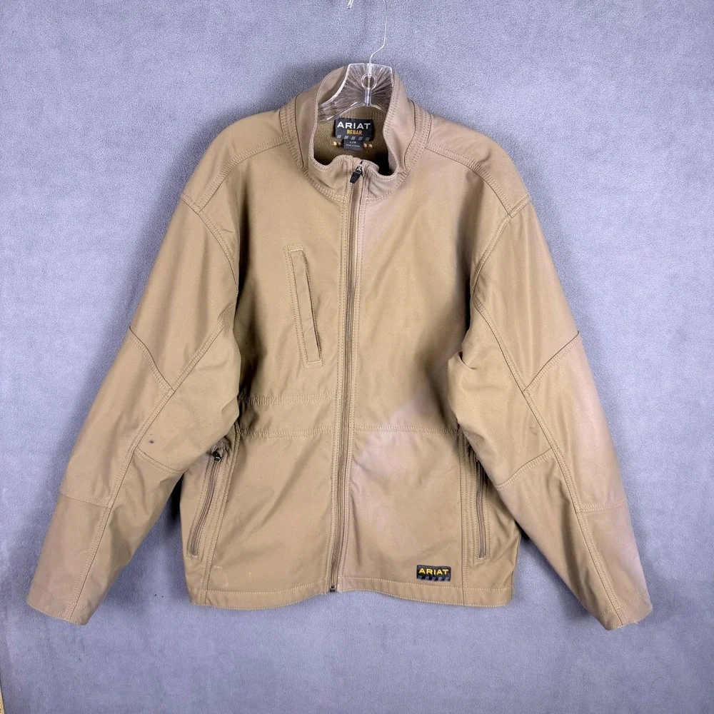 Ariat Rebar Jacket Mens Large Brown Softshell Full Zip Lined Workwear‎ Outdoor